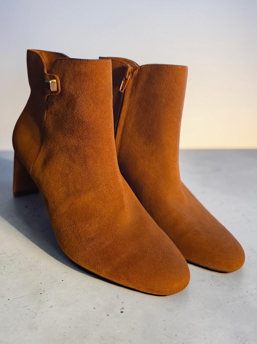 Alfani Suede Ankle Booties in Cognac